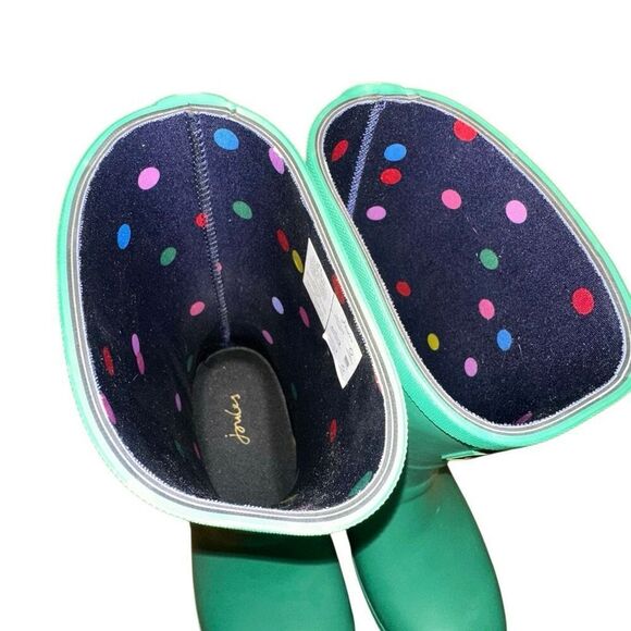 Joules winter Neoprene Lined Green Rain Boots sz 10 Rubber garden, puddle, cute - Picture 7 of 9